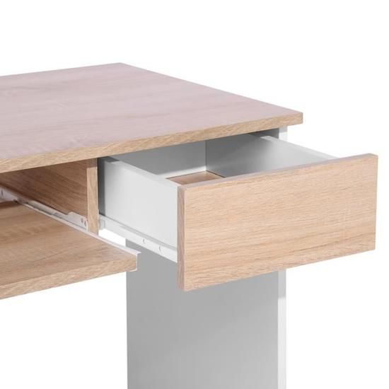 Amigo Bureau avec rangement Tablette coulissante et tiroir L 80 cm