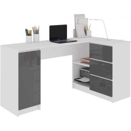 ALAUR  Bureau informatique d'angle 155x85x75 cm - Meilleur Prix