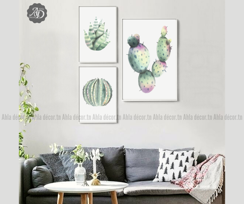 S rie De 3 Tableaux Avec Cadre D coration Murale 60 30 Ahla Decor 