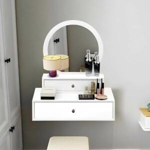coiffeuse-suspendue-avec-miroir-rond