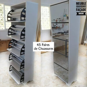 meuble-chaussures-45-paires-façade-miroir-tunisie-modèle-2021