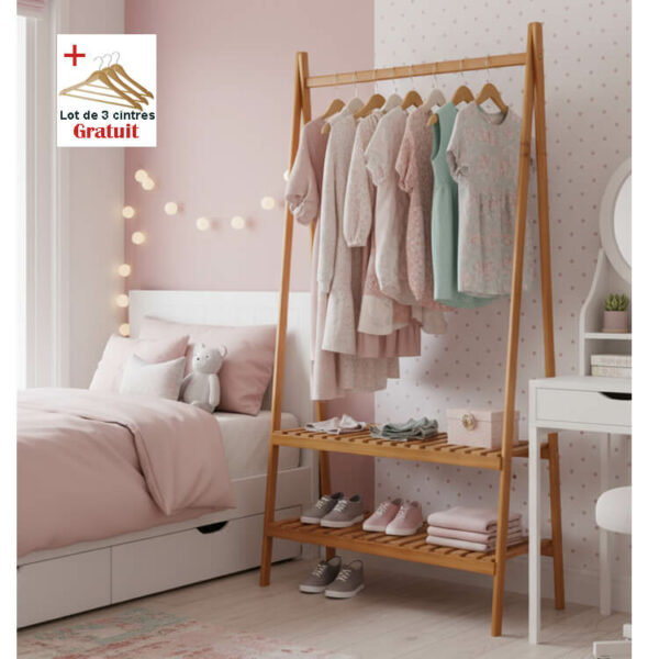 porte vêtement en bois pas cher
