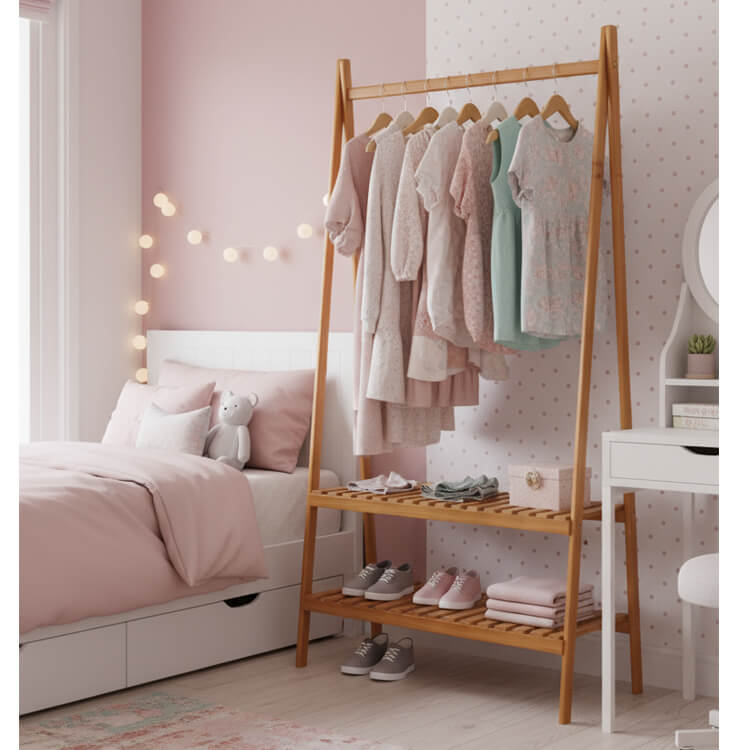 Porte Vêtement en bois Rouge