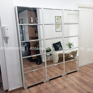 meuble-chuassures-5-portes-façade-miroir-tunisie-bas-prix-modele-2022