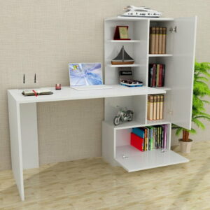 Bureau Design 3 Rangements Lucet 100cm Blanc PARIS PRIX