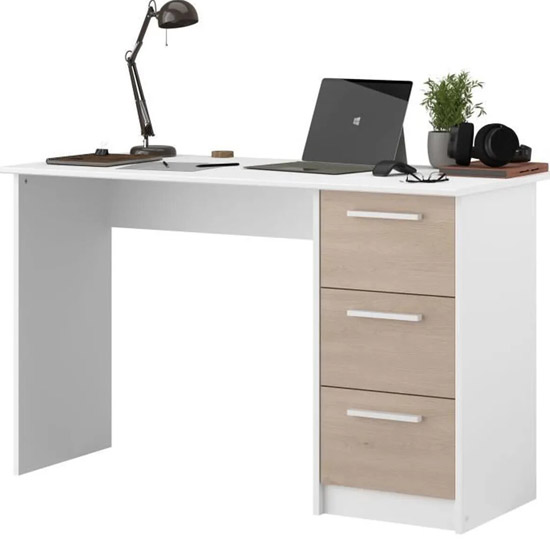 Bureau 3 Tiroirs L:220 cm, Bureau Moderne