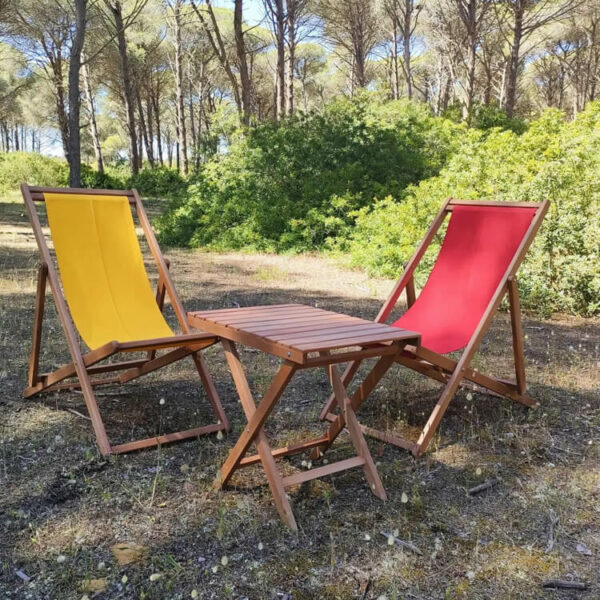 chaise-longue-bois-massif-jaune-rouge