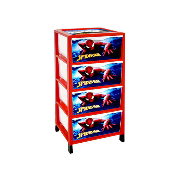 armoire-chambre-enfant-4-tiroirs-avec-motif-spider-man