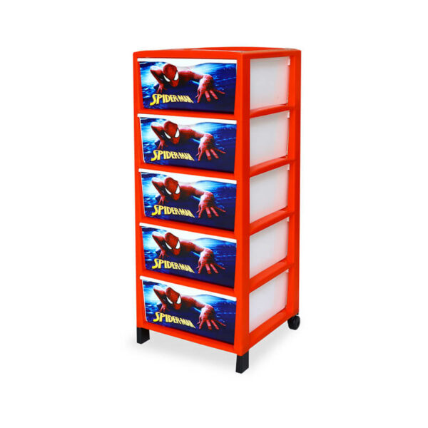 armoire-chambre-enfant-5-tiroirs-avec-motif-spider-man