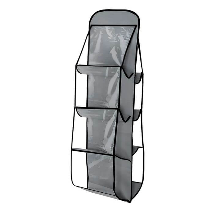 organisateur-rangement-pour-sac-a-main-8-poches-gris