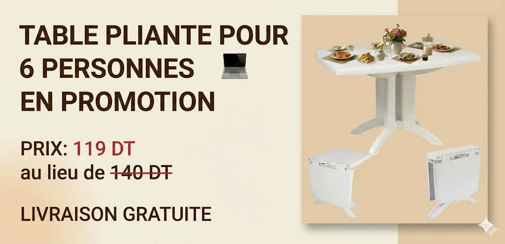 banniere table pliable