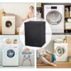 Cache machine à laver noir 8kg à 16kg housse de protection pour buanderie Tunisie.