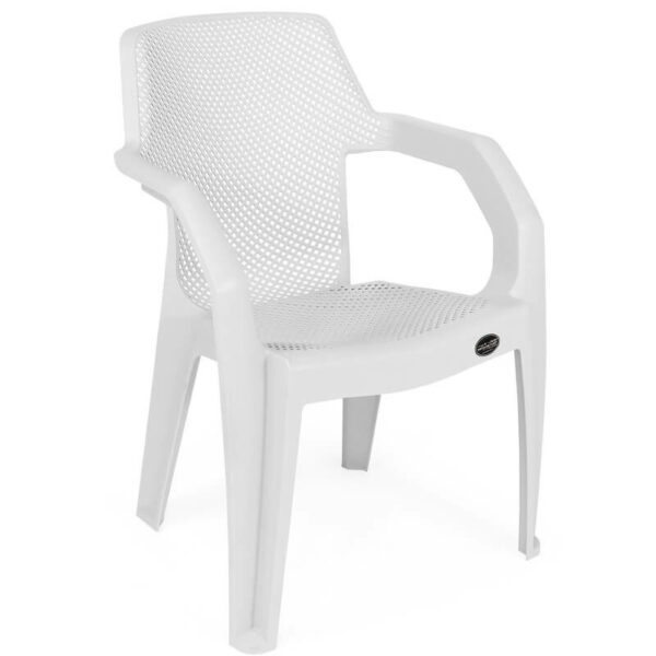 Chaise de jardin Atlas Blanche, légère et empilable pour piscine et terrasse en Tunisie