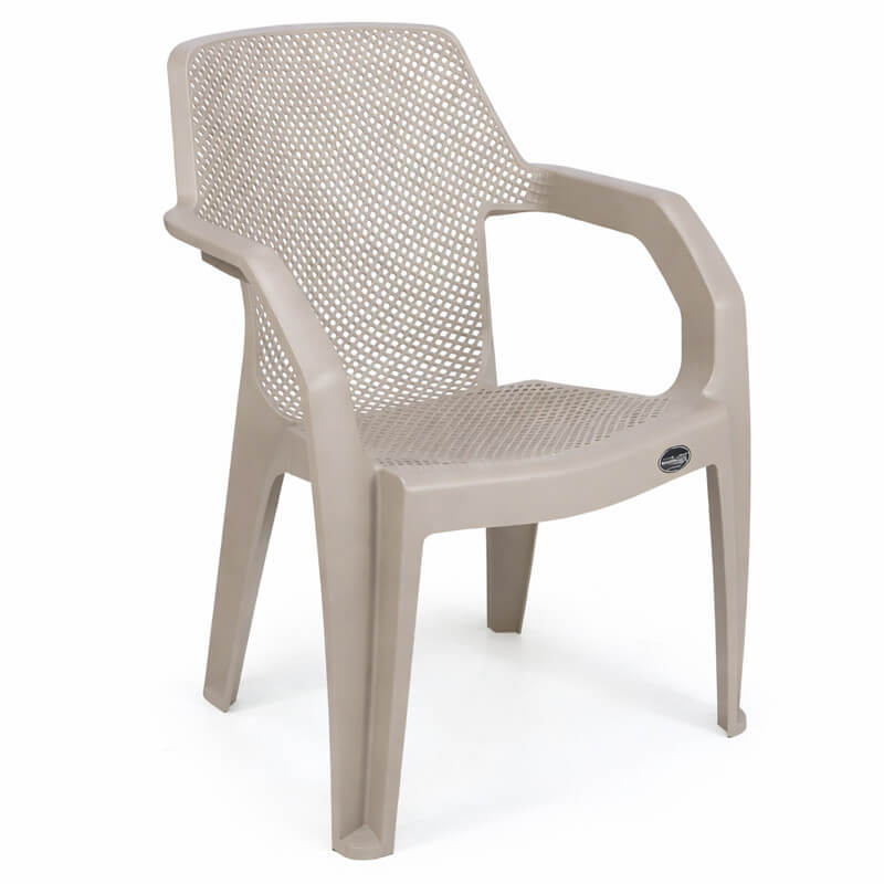 Chaise de jardin Atlas Grège, design moderne en polypropylène pour terrasse en Tunisie