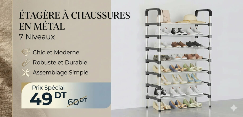 meilleur étagère a chaussures en métal 7 niveaux