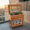 bac a fleur moderne en bois avec support pour balcone et terrasse