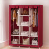 armoire penderie pliable en tissu couleur rouge bordeaux
