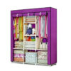armoire en tissu mauve, avec 3 colonnes, dressing en tissu pas cher
