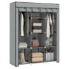 Grande armoire en tissu pliable pour rangement, couleur grsi