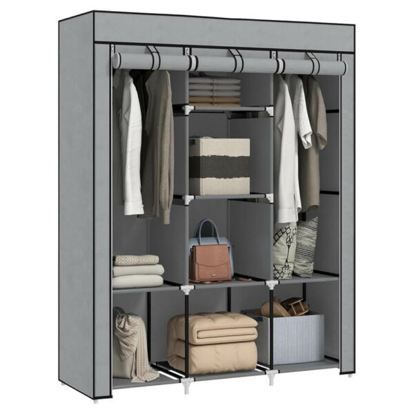 Grande armoire en tissu pliable pour rangement, couleur grsi